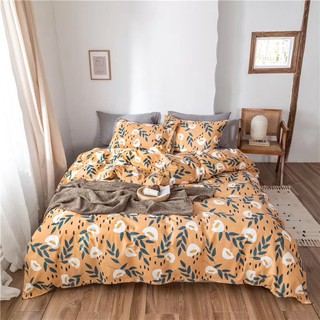 Set chăn ga cotton living hoa hải đường
