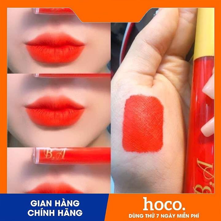 Son B.A Beauty Chính Hãng màu Đỏ Cam(tặng hủ dưỡng môi thảo mộc Colagen)