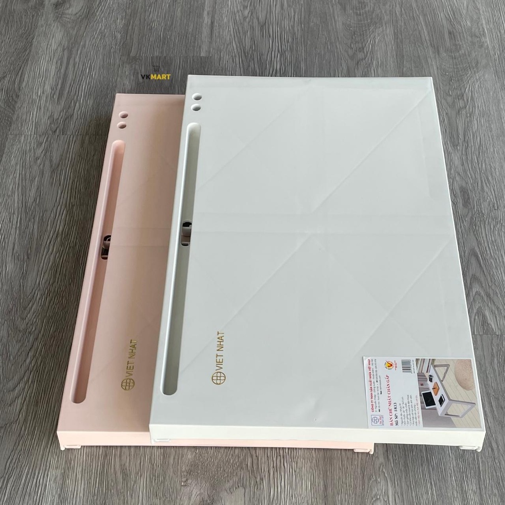 Bàn học gấp gọn nhựa Việt Nhật có khe cắm Ipad, bàn học làm việc thông minh