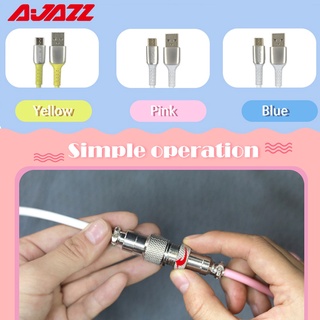 AJAZZ Mechanical Keyboard Coiled Cable Wire Type C Custom Usb Port Cable Aviator Coiling Cable for Gaming Keyboard Accessories