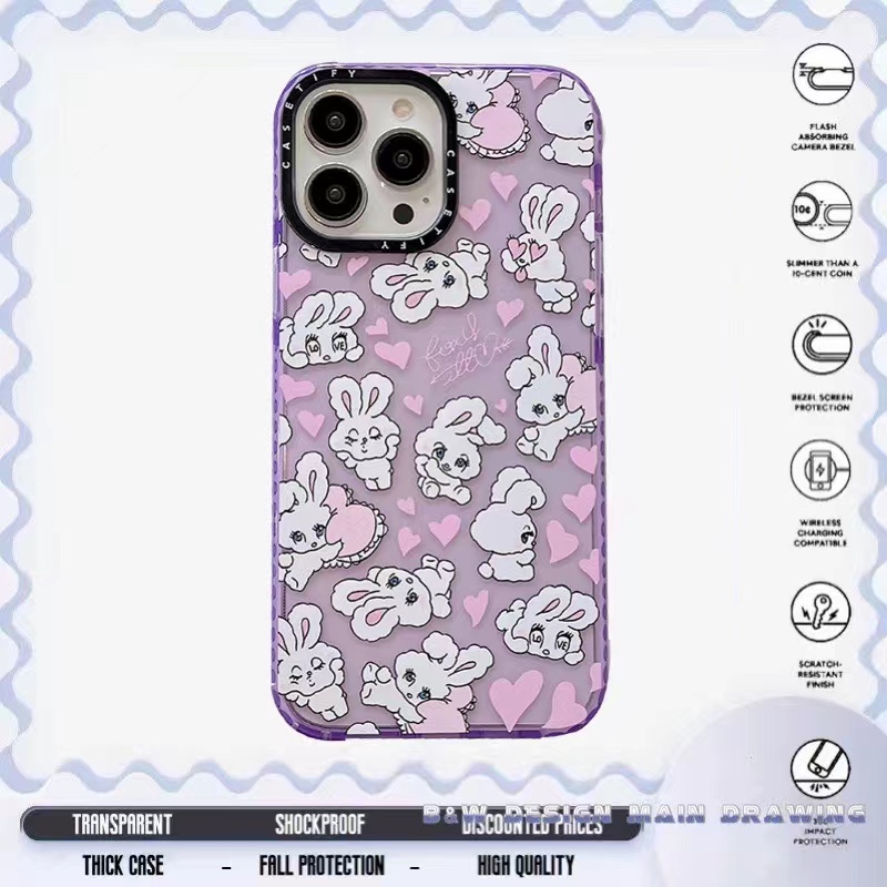 Ốp Điện Thoại Mềm Trong Suốt Họa Tiết Thỏ Đáng Yêu Cho iPhone 14 14Pro MAX iPhone 13 12 11 Pro MAX X XS MAX XR 7 8Plus