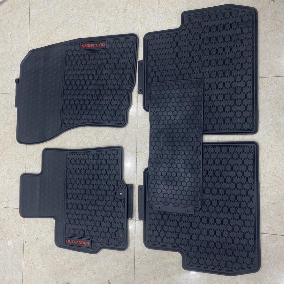 HÀNG CAO CẤP|Thảm Lót Sàn Cao Su Cho Xe Mitsubishi Outlander cao cấp - hàng không mùi , cao su đúc, vừa form xe