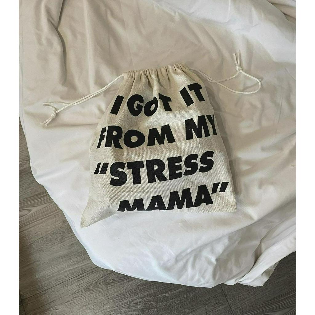 Stressmama - Túi rút vải bố Canvas Local brand màu kem