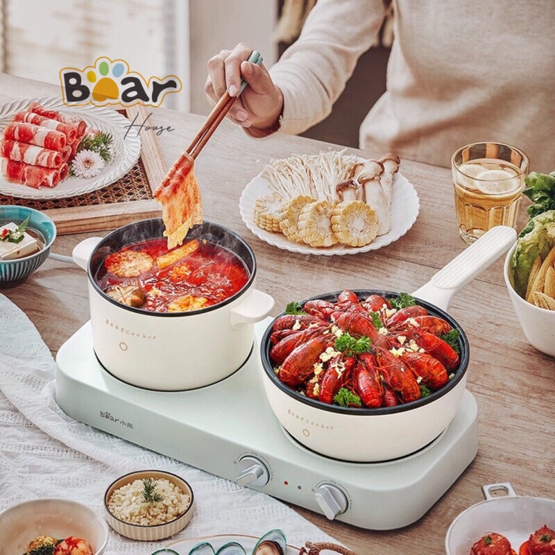 BẾP ĐIỆN ĐÔI KÈM NỒI BEAR E12J1 MẪU MỚI 2022