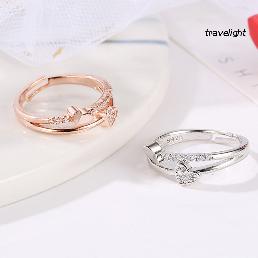 Nhẫn Hở Đính Đá Hình Trái Tim Thời Trang Cho Nữ