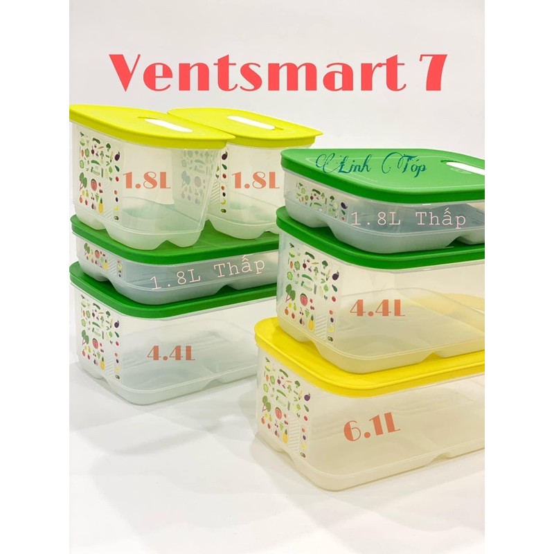 Hộp bảo quản Ventsmart 800ml, 1.8L, 4.4L, 6.1L Tupperware