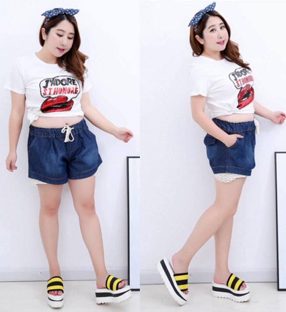 Quần short big size lưng thun size 70-90kg (có 2 màu xanh đậm, xanh nhạt)
