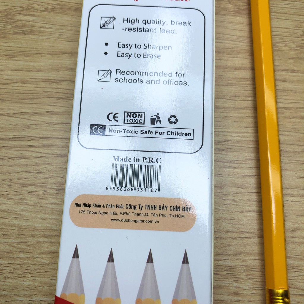 bút chì 2b thân gỗ gs-009 1 hộp 12 cây