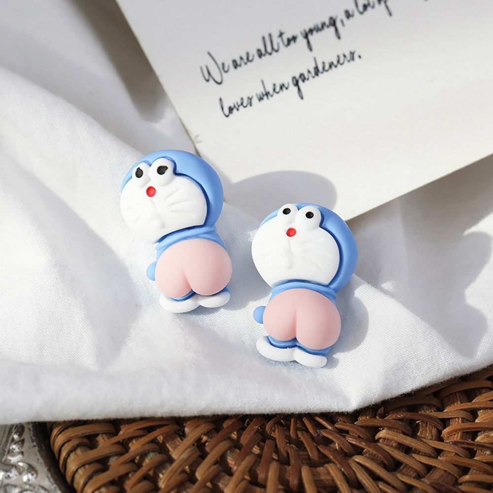 Bông tai hình mông hoạt hình Doremon Mickey bằng nhựa resin phong cách Hàn Quốc cho nữ