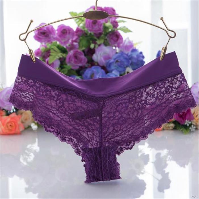 Quần lót cotton lưng thấp phối ren hoa thiết kế quyến rũ cho phái nữ