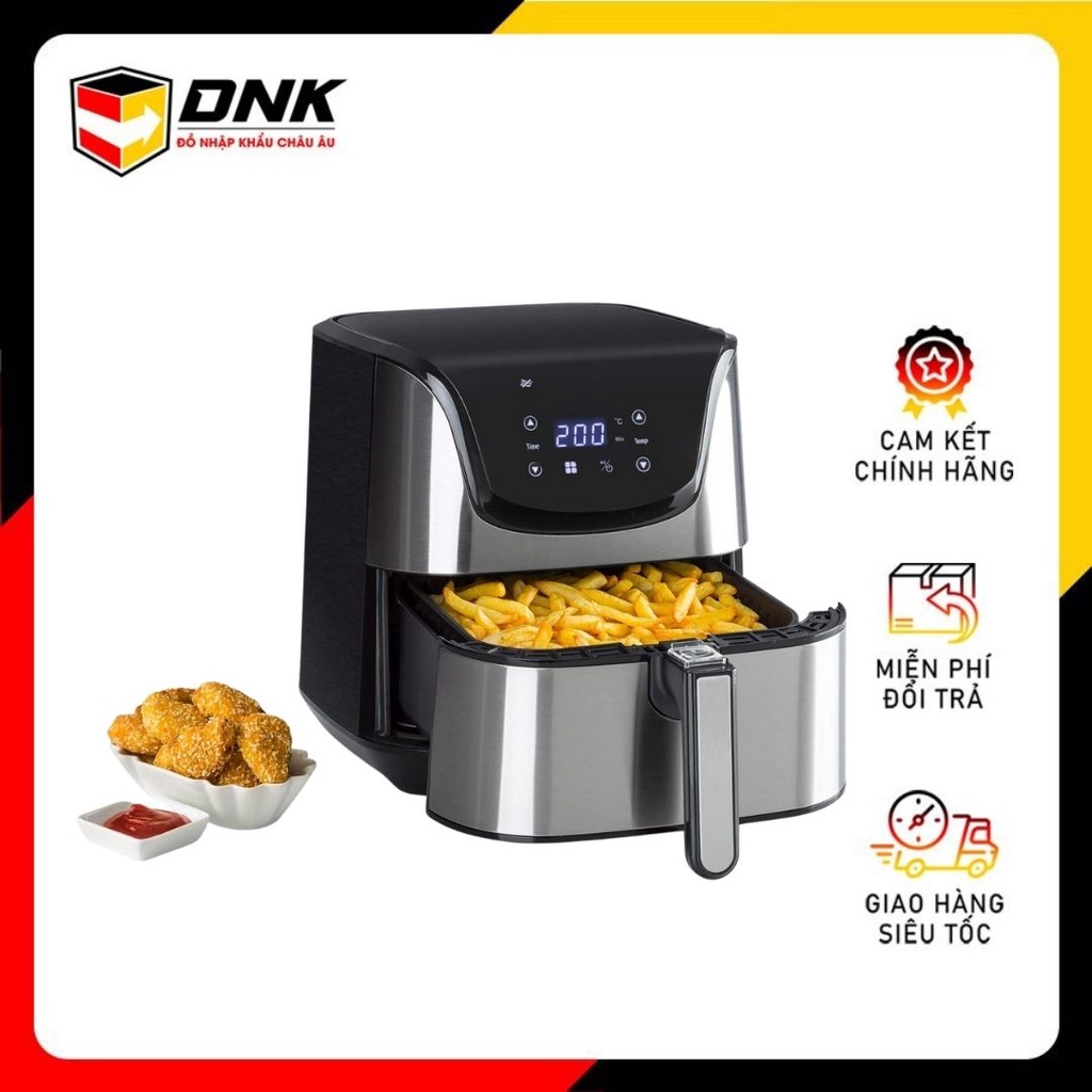 Nồi chiên không dầu Klarstein Aero Vital Deluxe Hot Air Fryer - Nồi chiên không dầu điều khiển điện tử, 1700W, 5.4L
