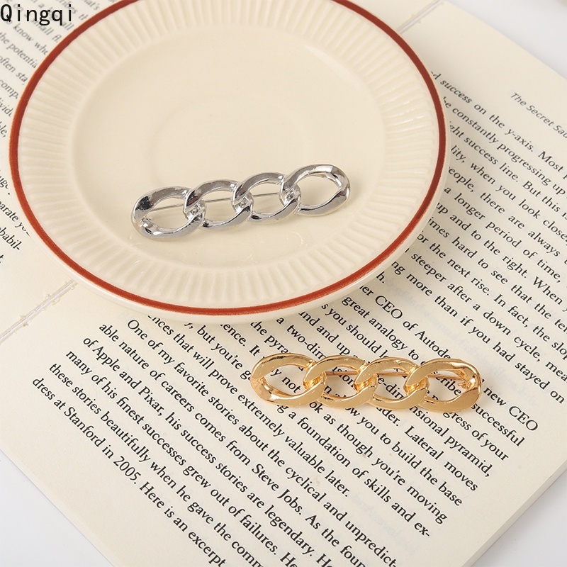 Ghim cài áo MISS ZOE dạng chuỗi xích màu vàng / bạc đơn giản thời trang cho nam và nữ