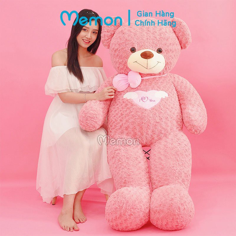 Gấu Bông Teddy Angel Hồng Cao Cấp Memon