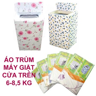 Áo trùm máy giặt dày 2 lớp, chống thấm nước cao cấp 6 - 8,5kg - LOẠI CỬA TRÊN
