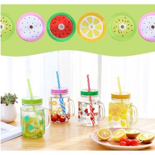 Cốc thuỷ tinh nắp hoa quả 450ml