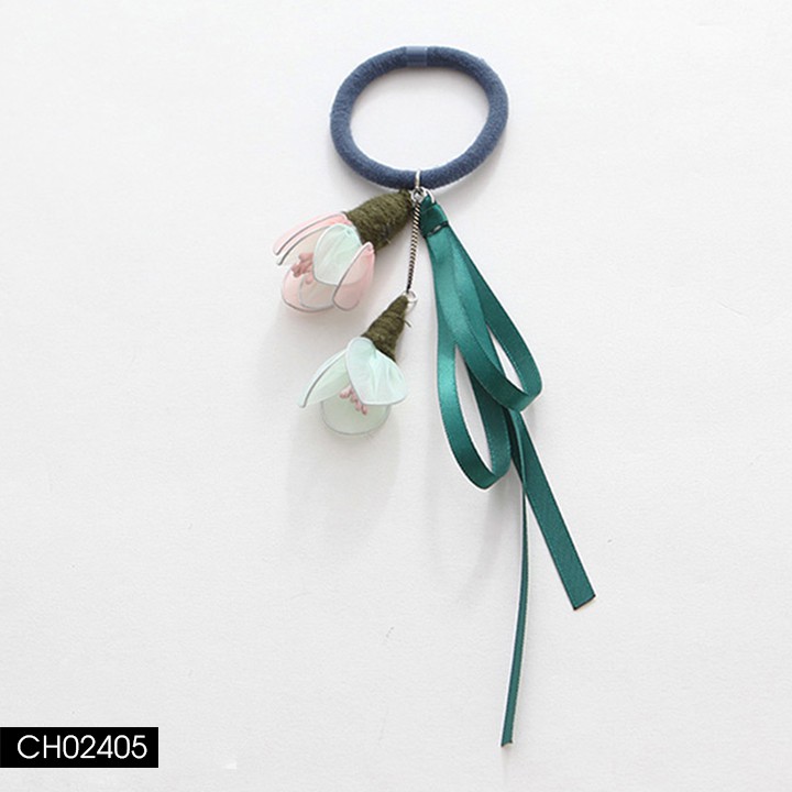 CH024 Cột tóc Handmade hoa rơi màu pastel ngọt ngào