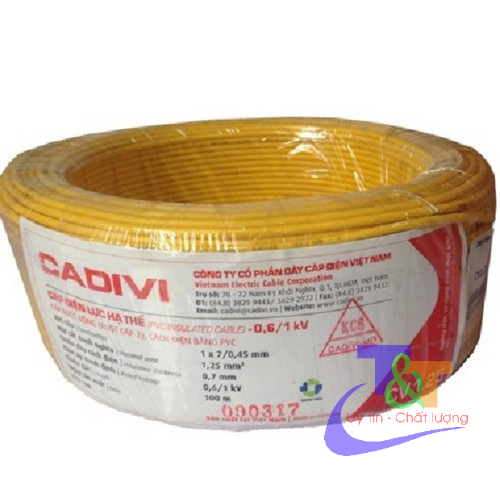 Dây Điện Đơn Cadivi Cv 1.5, 2.5, 4.0, 6.0, 8.0, 10 mm2