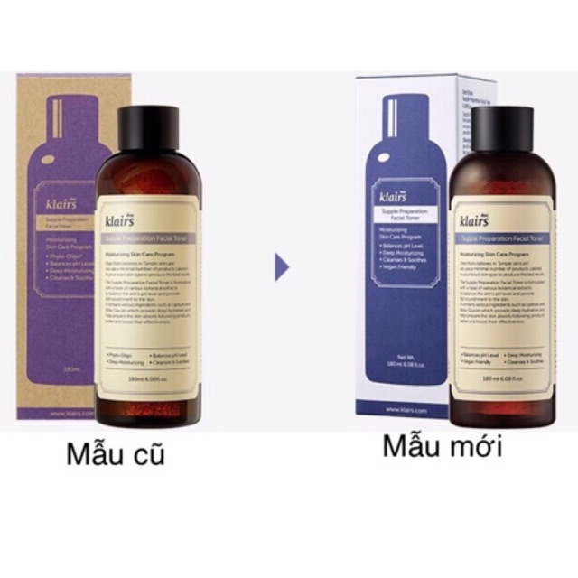 [Mã 153FMCGSALE1 giảm 10% đơn 250K] COMBO 2 Chai Nước Hoa Hồng Klairs Supple Preparation Facial Toner 180ml