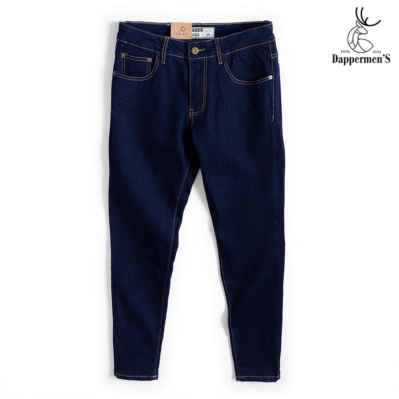 Quần jeans nam xanh đậm slimfit hơi ôm cao cấp chất liệu vải bò co giãn giữ form không phai màu CH-QDJE-001-LEB-XDM
