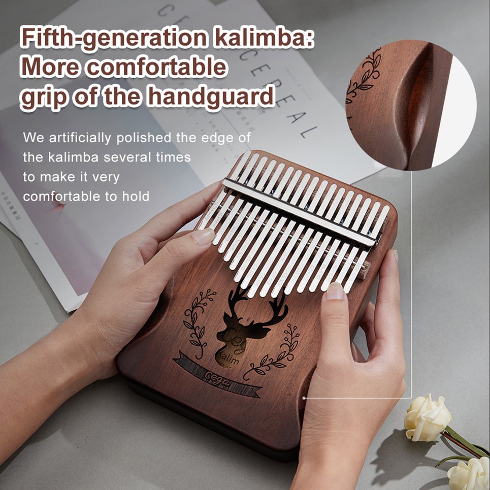 Kalimba 17-tone Thumb Piano Grade B Arc Hand Guard Portable Musical Instrument