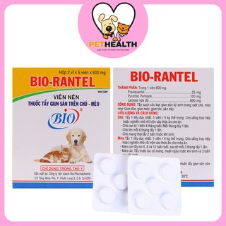 1 hộp 2 vĩ 10 viên nhai Bio Ran tel dùng cho chó mèo