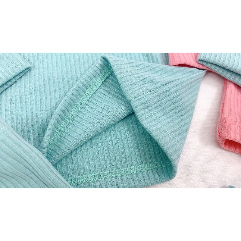 Đồ Bộ Dài Tay Thun Gân Tăm  BABULALA Cho Bé Gái,Trai Kèm Mũ Củ Tỏi-Set Bộ Len Tăm Giữ Nhiệt 0 1 2 3 4 5 Tuổi LT02
