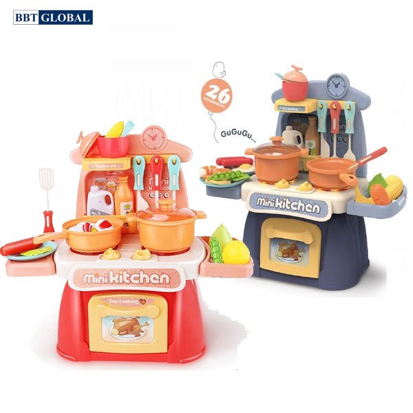 [Mã LIFETOYS1 giảm 30K đơn 99K] Đồ chơi bếp nấu ăn cho bé 26 chi tiết BBT GLOBAL 889-173 và 889-174