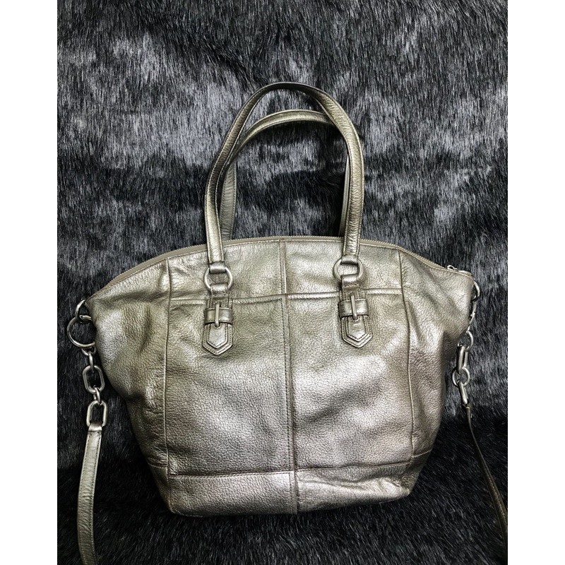 💚 đeo vai, đeo chéo màu xám chuột ánh kim Co.a.ch