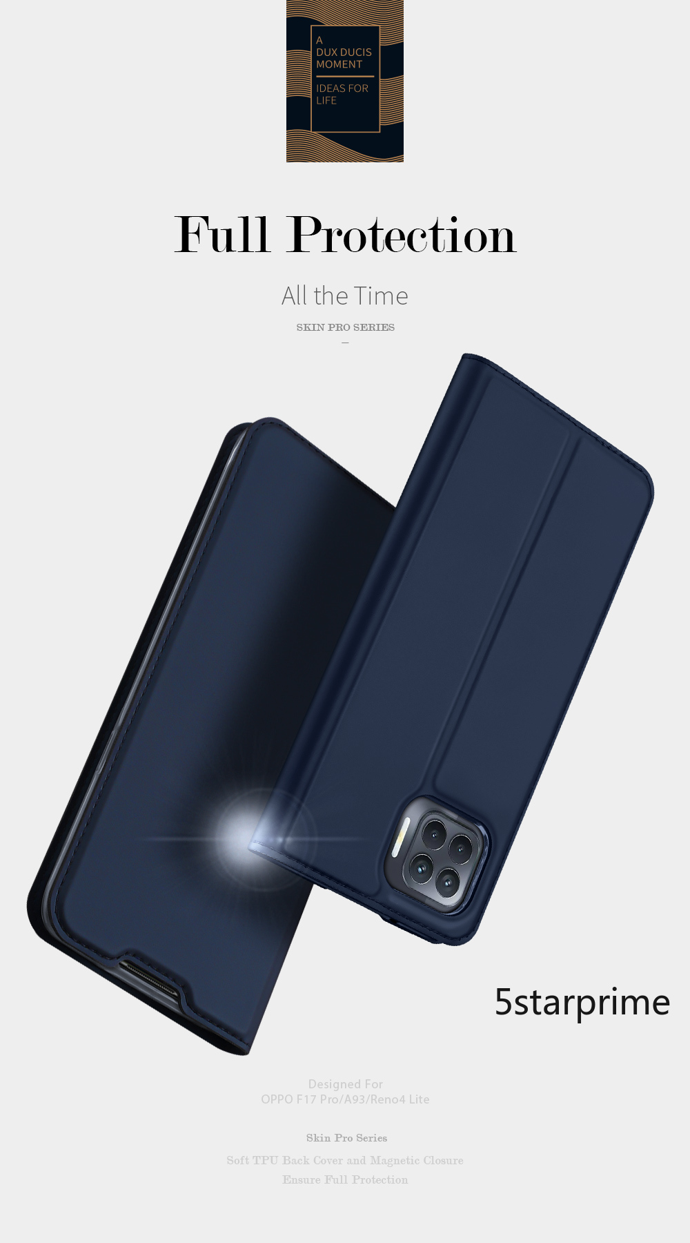 Bao da điện thoại nắp lật từ tính có ngăn đựng thẻ Dux Ducis cho Oppo A94 A73 A93 Reno 5/Reno 5 5G | BigBuy360 - bigbuy360.vn