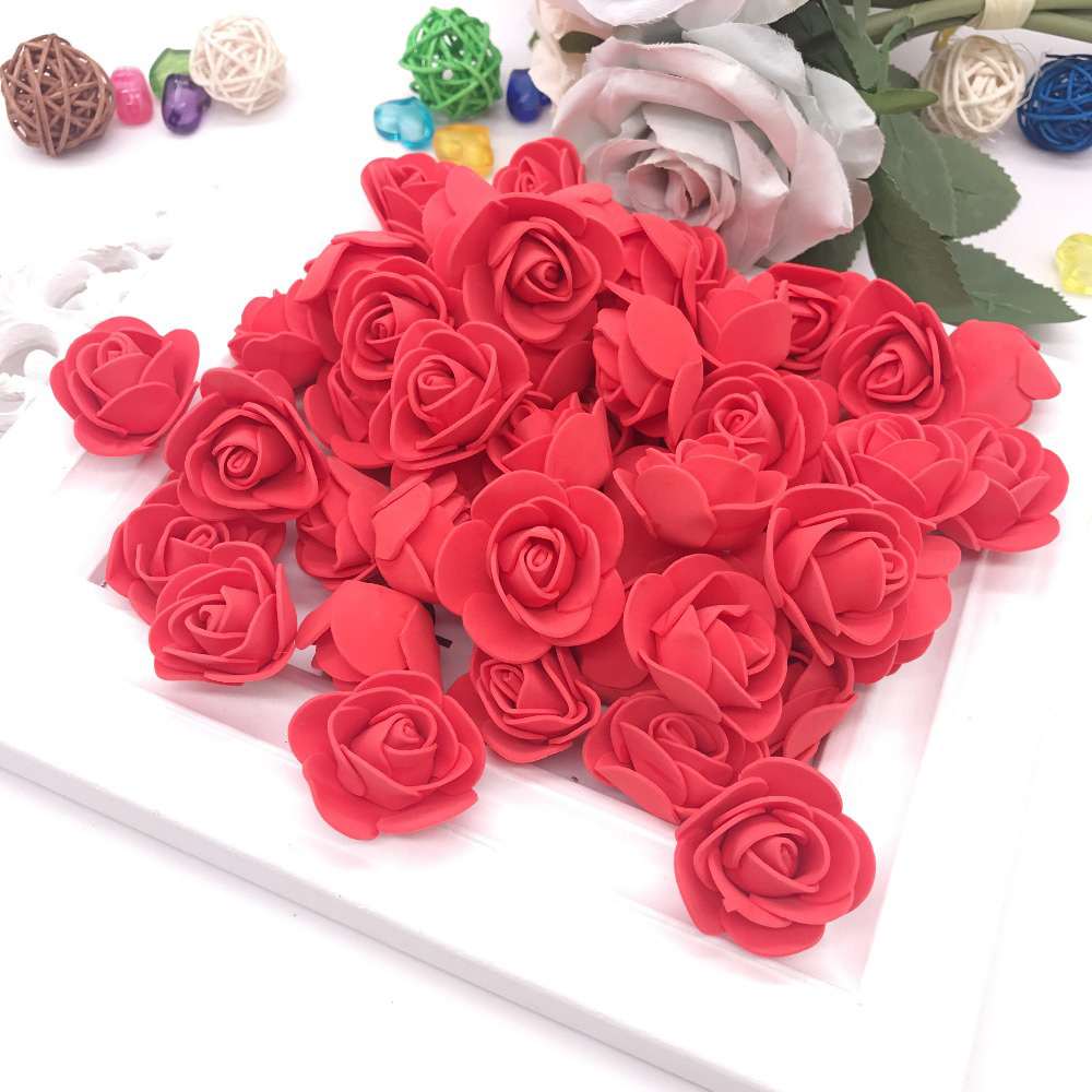 Set 100 Bông Hoa Hồng Xốp Mềm Trang Trí Đám Cưới Tiện Dụng