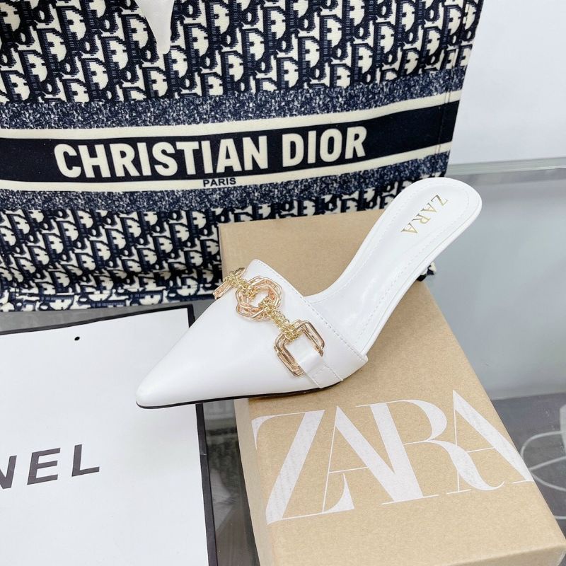 (ẢNH THẬT) Guốc Sục 5p Zara Khoá Xích Da Mềm Êm Fullbox Tem Hãng Cao Cấp