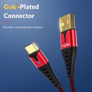 [Freeship] Cáp sạc TOPK Type-C, Micro USB 3A dài 1m