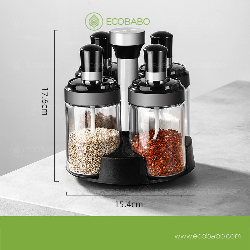 Hũ đựng gia vị kèm muỗng - Lọ đựng gia Vị tiện ích - trang trí cho nhà nếp - ECOBABO