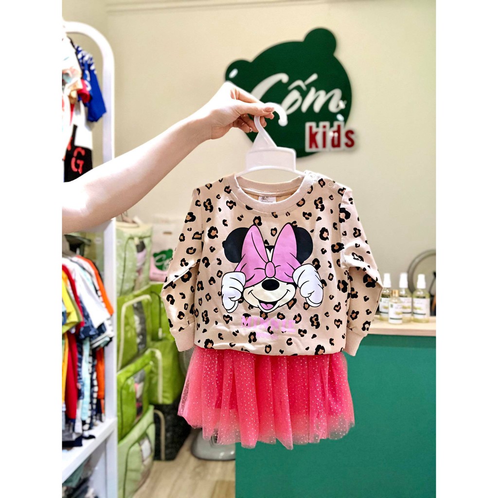 Set thu đông cho bé, set hm bé gái hình minnie size 1-6 tuổi