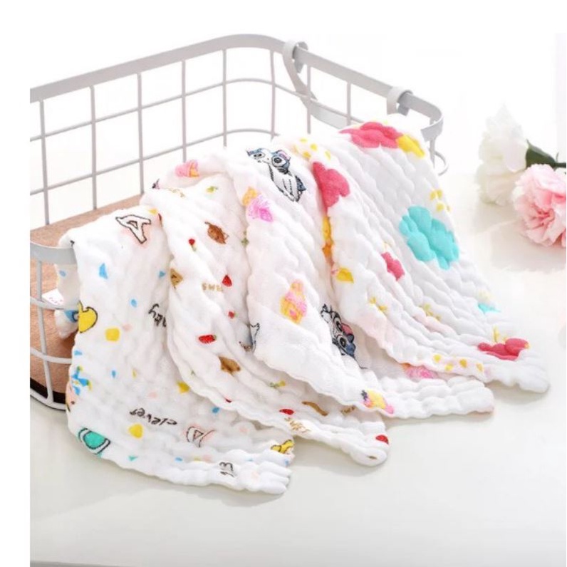 Khăn xô nhăn 6 lớp rửa mặt loại dày,Khăn Xô Sữa Nhăn 6 Lớp Mềm Mại Hàng Đẹp Thấm Hút Tốt Cho Bé