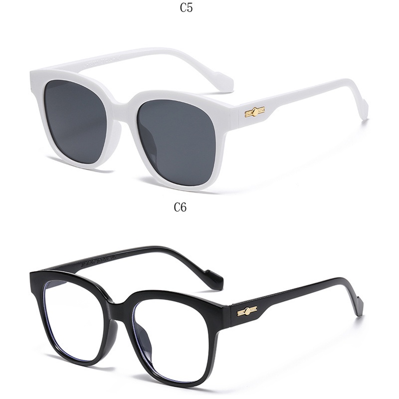 Kính Mát Gọng Vuông Oversize Chống Tia UV Thời Trang Đường Phố Hàn Quốc