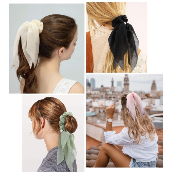 Dây buộc tóc lụa mềm vintage Scrunchies loại đẹp HD53