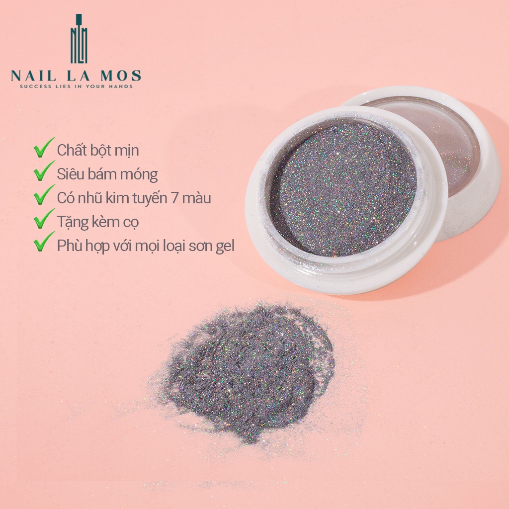 Bột tráng gương cầu vồng mịn bám móng lên màu đẹp hũ 0.5g