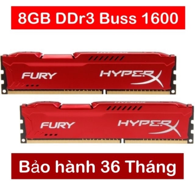 Ram 8GB D3 Kẹp Tản Nhiệt Buss 1600 New bảo hành 36 tháng