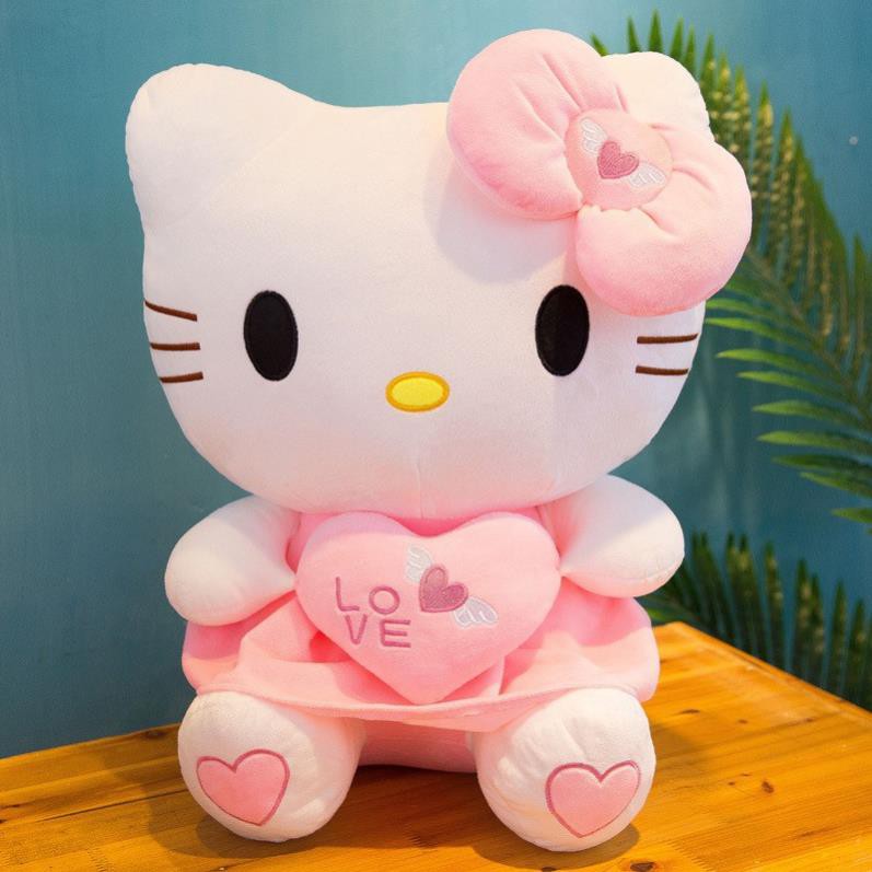 Gấu Bông Mèo - Gấu Bông Hello Kitty Váy Hồng Kích Thước 40-50cm