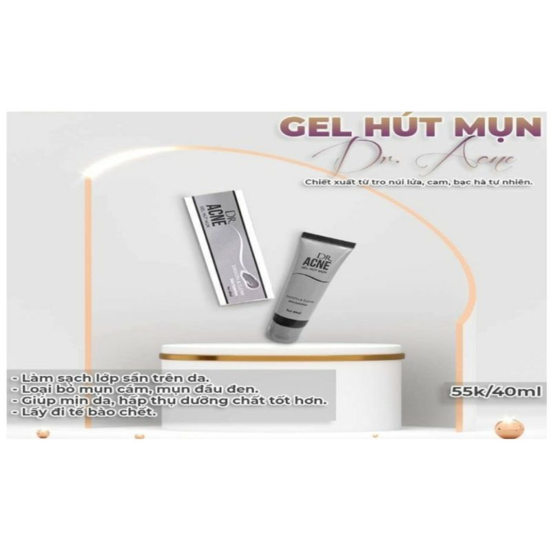 Gel Lột Mụn - DR.ACNE - Hút Sạch Mụn Cám, mụn đầu đen se khít lỗ chân lông làm Sáng Da -Chính Hãng