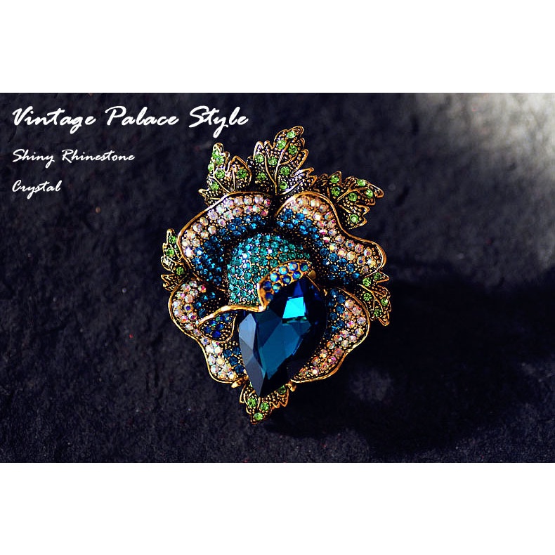 Ghim Cài Áo Hình Hoa Đính Đá Pha Lê Cao Cấp Phong Cách Hàn Quốc Sang Trọng