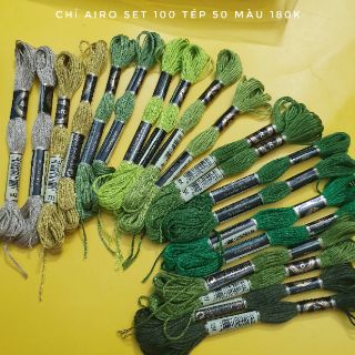 Set 100 tép chỉ thêu Airo (50 màu)