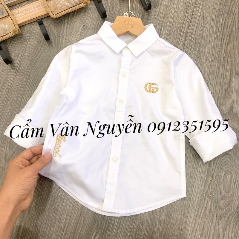 Áo sơ mi trắng cho bé