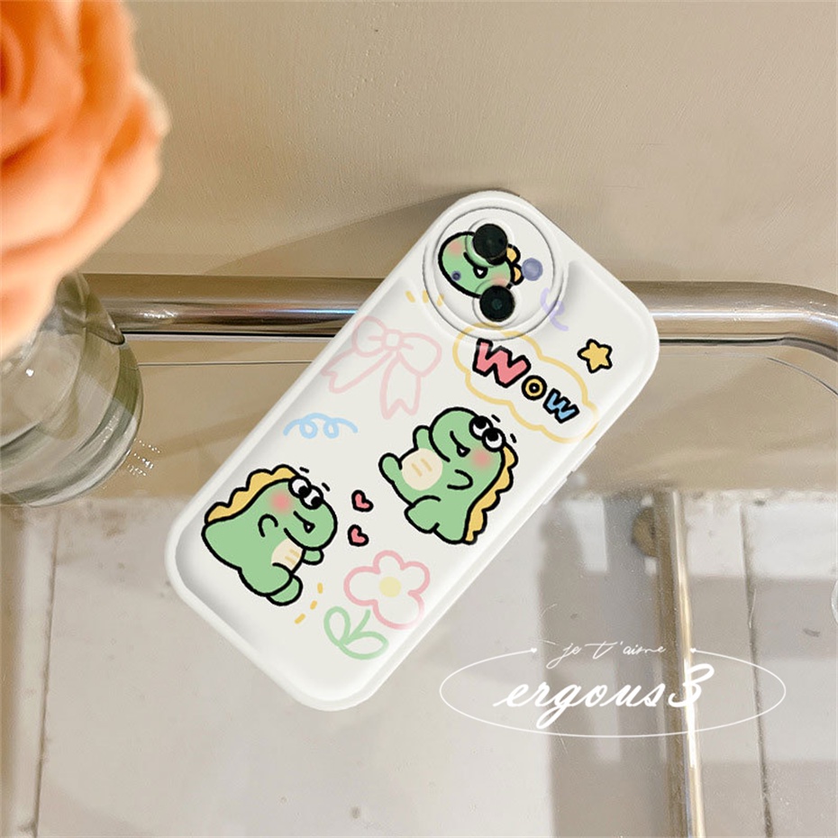 Ốp Điện Thoại Mềm Hình Khủng Long Hoạt Hình Cho iPhone 14 13 12 11 Pro Max SE2020 X XR Xs Max 7 8 Plus