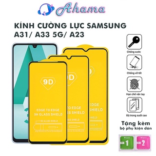 Kính Cường Lực Samsung A31 A33 5G A23 full màn chống rơi vỡ trầy xước độ bền cao tặng kèm khăn lau màn hình