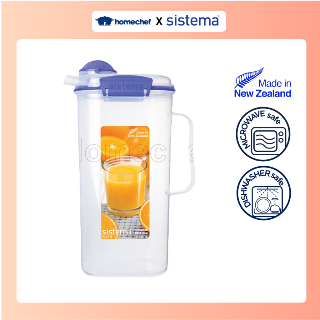 Bình đựng nước nhựa Klip It Sistema, dung tích 2L, sản xuất tại New Zealand - 1420