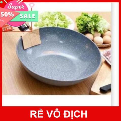 Chảo đá chống dính men hoa cương dùng được cả bếp từ Size 32cm