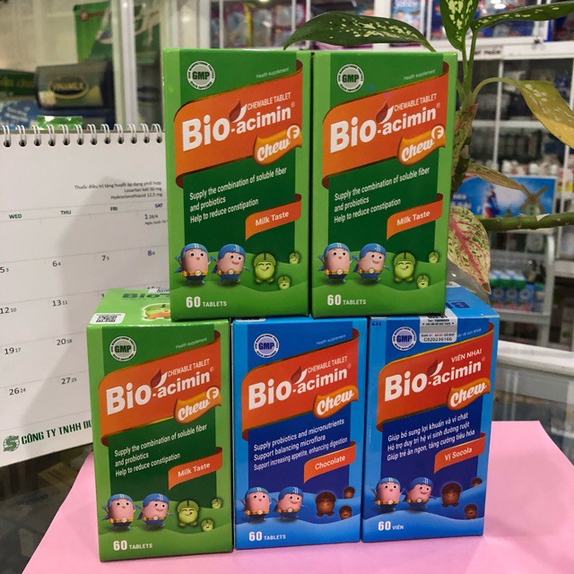 Viên Nhai Bio acimin chew Hỗ Trợ Biếng Ăn, Bổ Sung Chất Xơ Giảm Táo Bón Bioacimin Chew F