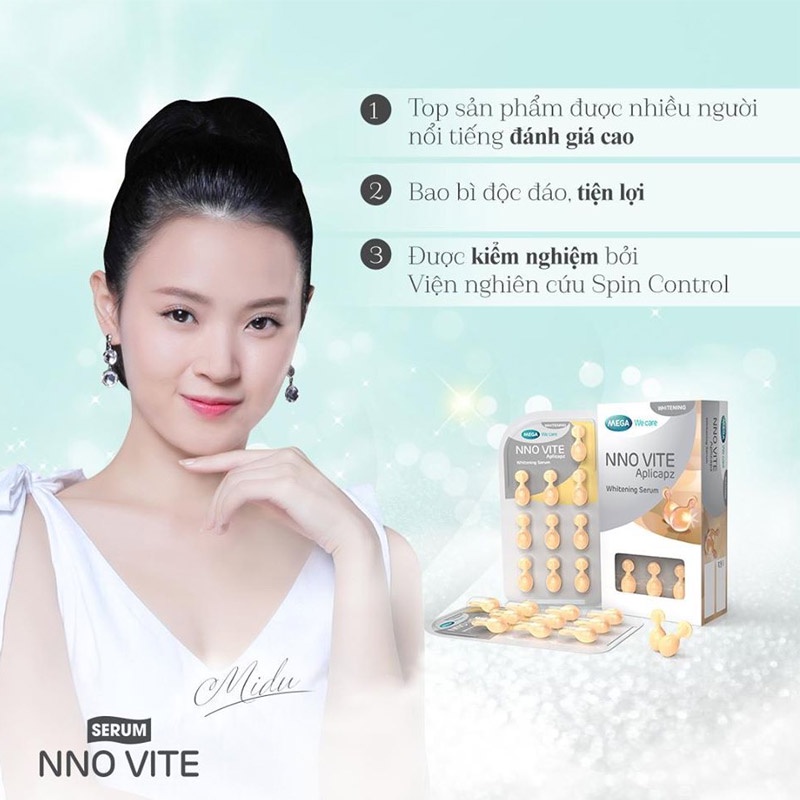 Serum NNO Vite Whitening Dưỡng Trắng Da Dạng Vỉ 30 Viên/ Hộp-CAM KẾT CHÍNH HÃNG,GIÚP TRẮNG DA VÀ NGĂN NGỪA NẾP NHĂN
